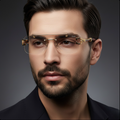 Cheetah Transition Black- Rimless Sunglasses For Men